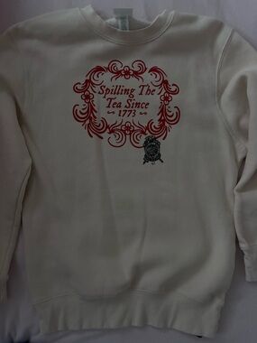 Revolution Cream Crewneck with Red Graphic